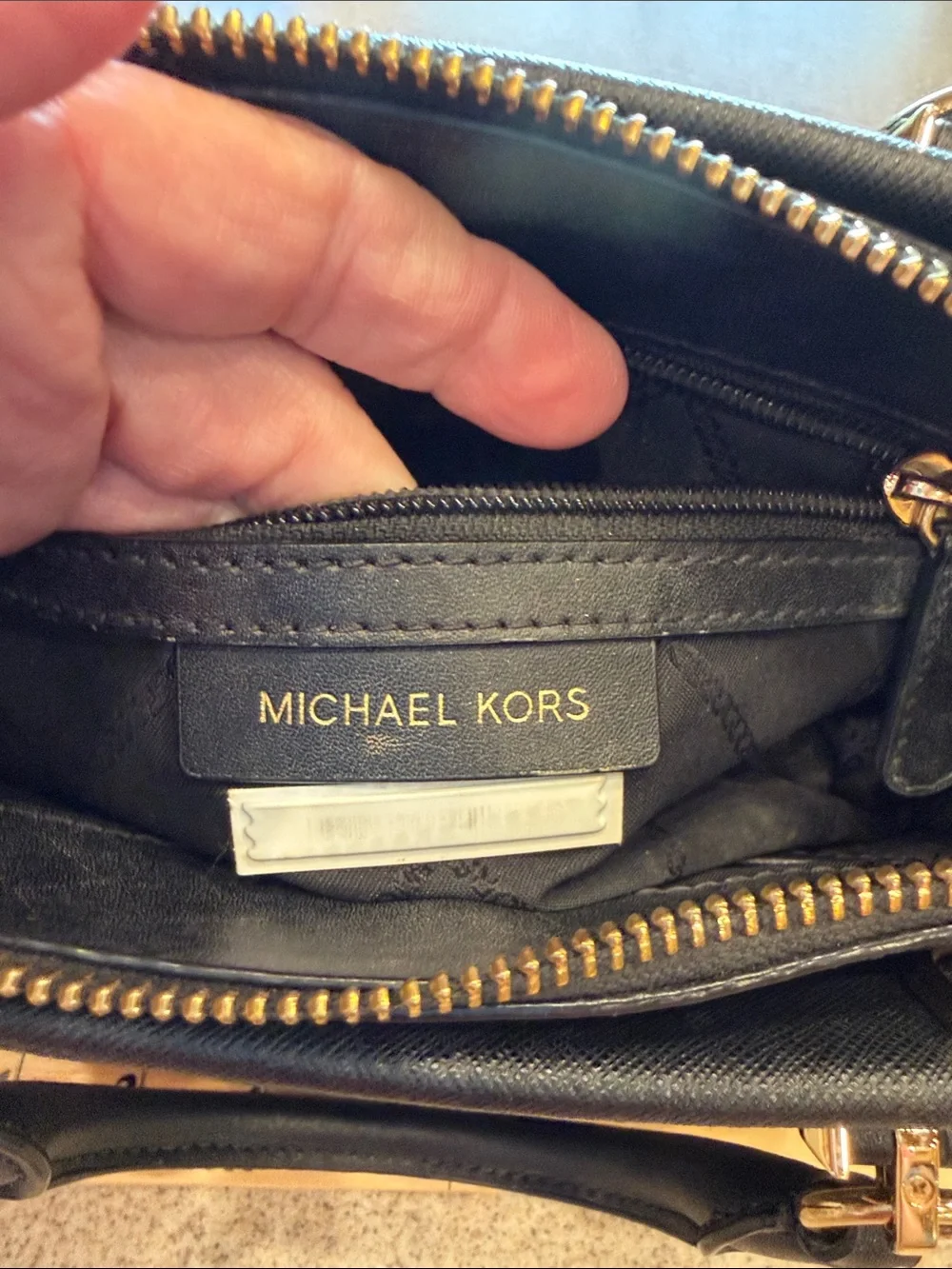 Michael Kors Black Mini Saffiano Satchel with Gold Hardware (no crossbody strap)